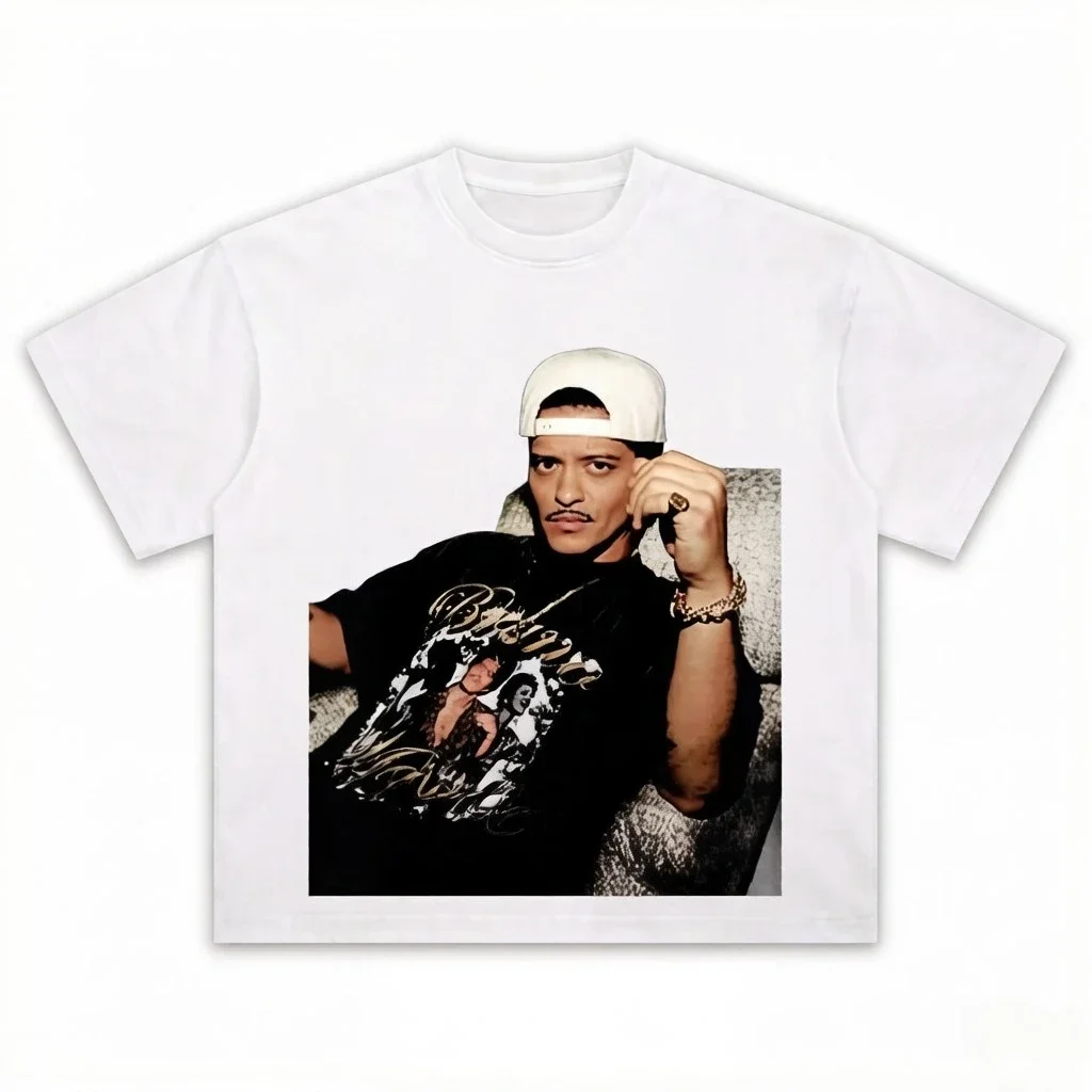 2026 Portrait Graphic T-Shirt Kids Adults Oversized Retro Music Artist Style Print Tee Casual Loose Short Sleeve Crew Neck Tops