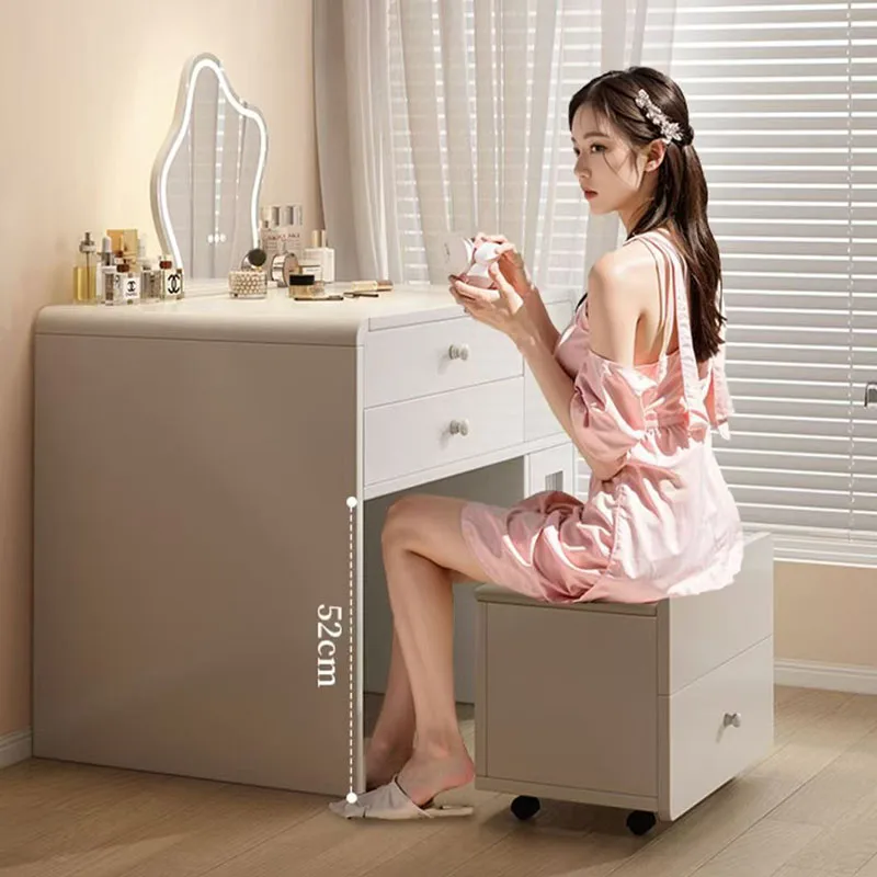 

Service Makeup Mirror Light Makeup Vanity Storage Makeup Table Drawers Upholstered Stool Cabient Penteadeira Hotel Furniture