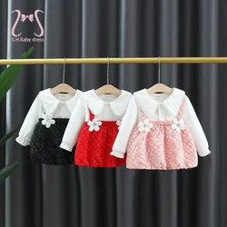 Dress For Girls Autumn Long Sleeve Baby Clothes Sweet Party Children Clothing Korean Style Infant Kids Outfits 0 To 3 Years