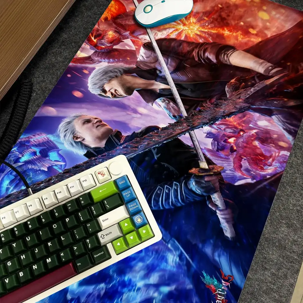 

D-Devil May C-Cry 5 Mouse Pad Xxl Computer Large Size Non-slip Gamer Keyboard 90x40cm Art Design HD Deskmat