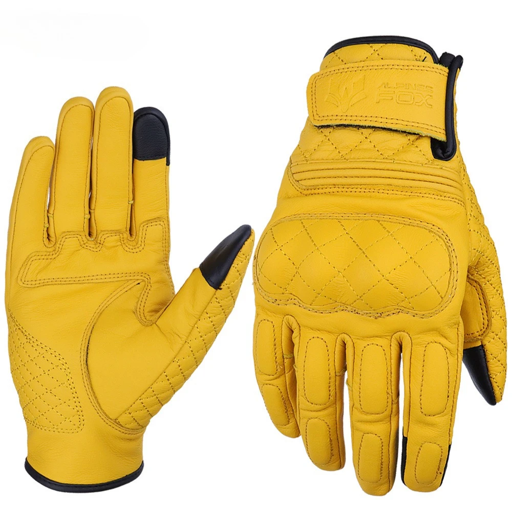 

Motorcycle Gloves Genuine Leather Riding Touch Screen Comfort Breathable Shockproof Thickened Protective Gear for Motorcycle