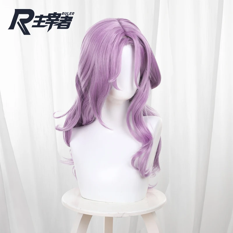 Anime Game Honkai: Star Rail Cosplay Jade Wig Halloween Play Party Stage High Quality Long Purple Curly Hair Costume Props