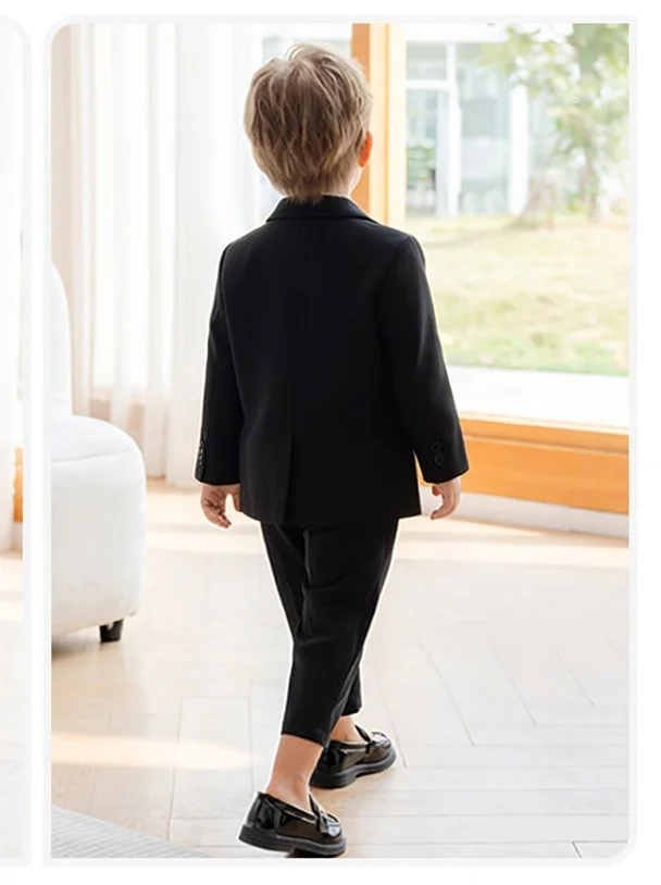 Children's Formal Suit Set Boys British Style First Birthday Photography Outfit Gentleman Host Speech Performance Costume