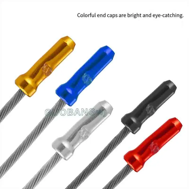 Mountain Bike Cable End Caps Aluminum Alloy Anti-Fray Scratch-Resistant Multi-Size Easy Install Brake Gear Wire End Covers