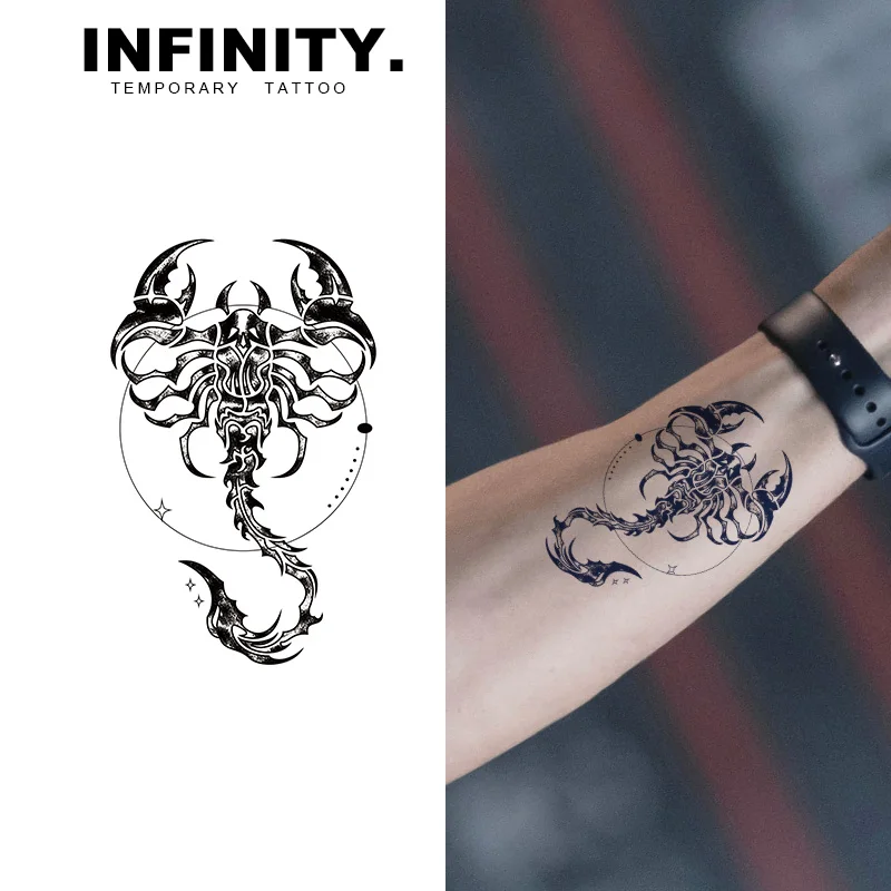 Poisonous Scorpion temporary tattoo sticker, waterproof magic tattoo, lasts to 8-15 days fake tattoo, semi permanent tattoo