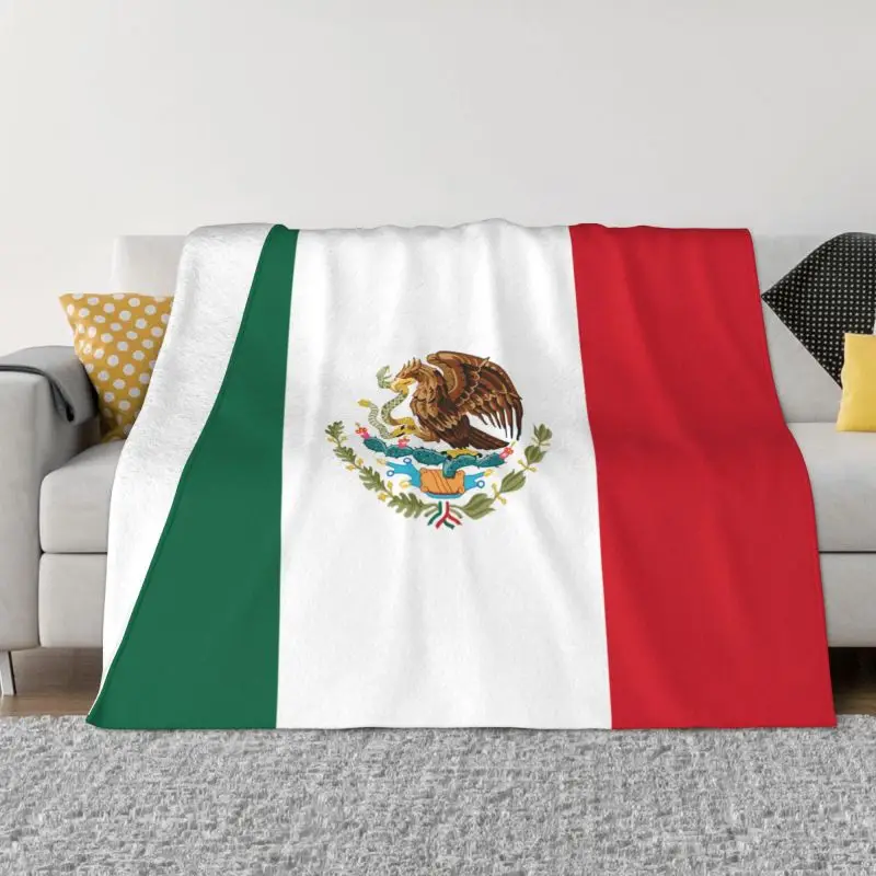 Flag Of Mexico Blankets Warm Flannel Throw Blanket for Home Bedroom Sofa