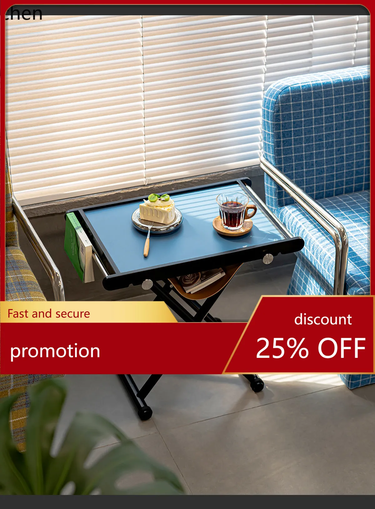 

CZ Small Apartment Solid Wood Foldable Corner Table, Simple Vintage Sofa Side Table with Storage, Portable Home Coffee Table