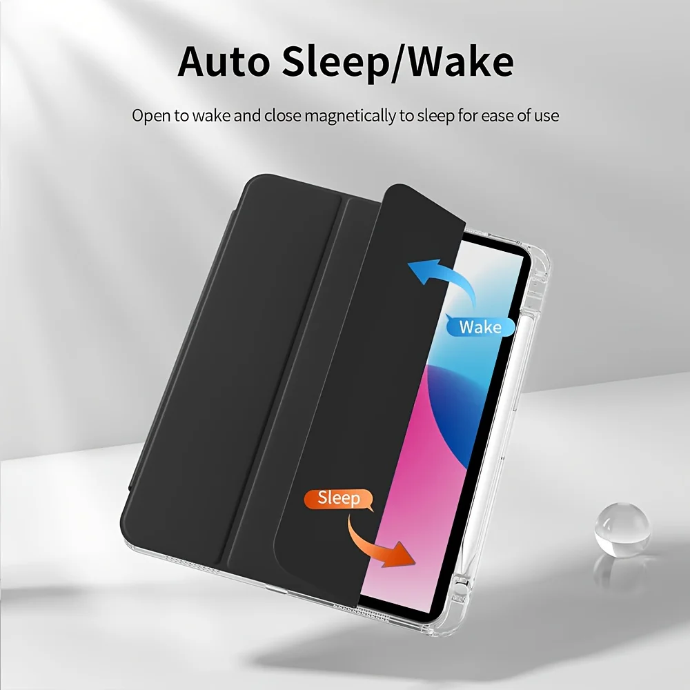 Case for iPad 5 6 7 8 9 10 11 9.7 10.2 10.9 A16 6th 7th 8th 9th 10th 11th Generation Transparent Acrylic Shell Auto Wake/Sleep