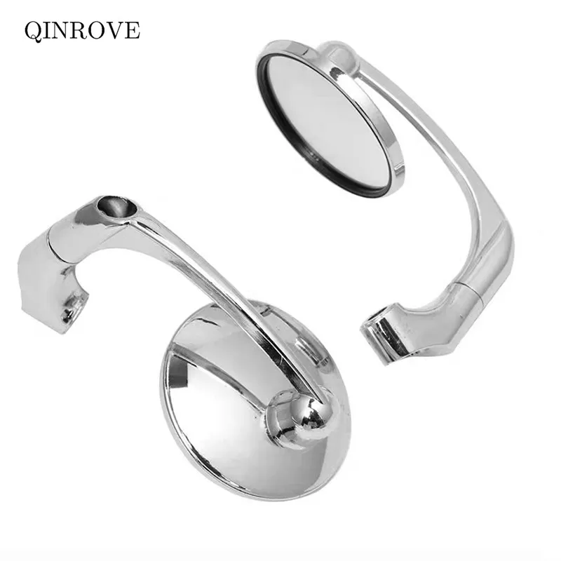 Motorcycle Rear Mirror 8/10MM Iron ABS Chrome Black Mirror Universal For Vespa GTS 300 Royal Enfield Interceptor 650 Meteor 350