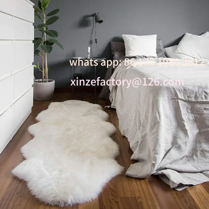 

Customizable Imitation Sheepskin Carpet Fluffy Plush Rugs Kids Luxury Fur Bedroom Bedside Carpet Living Room Sofa Area Rug Faux