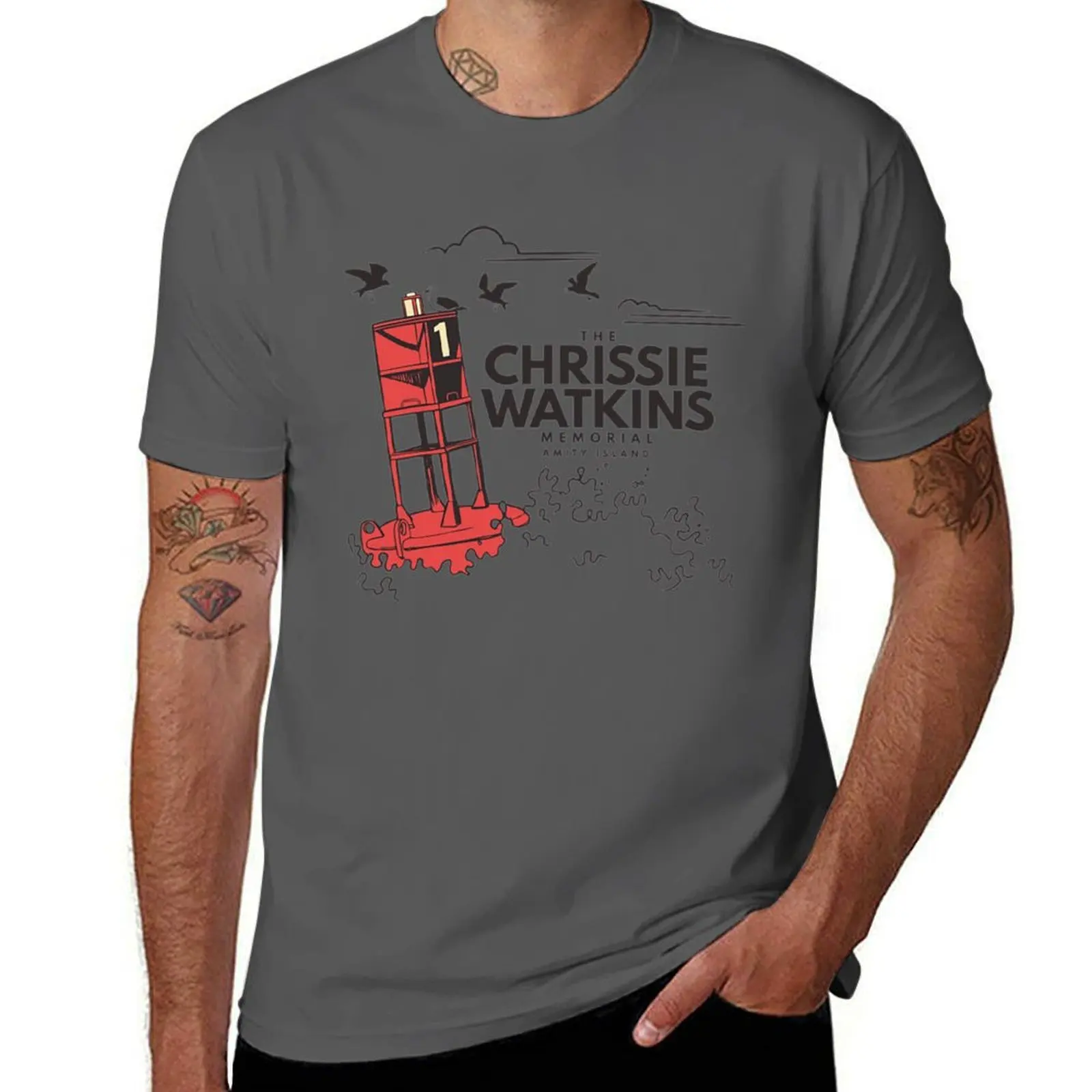 

The Chrissie Island Amity Memorial Buoy - Watkins T-Shirt Active Sports Short Sleeve Cotton Shirt