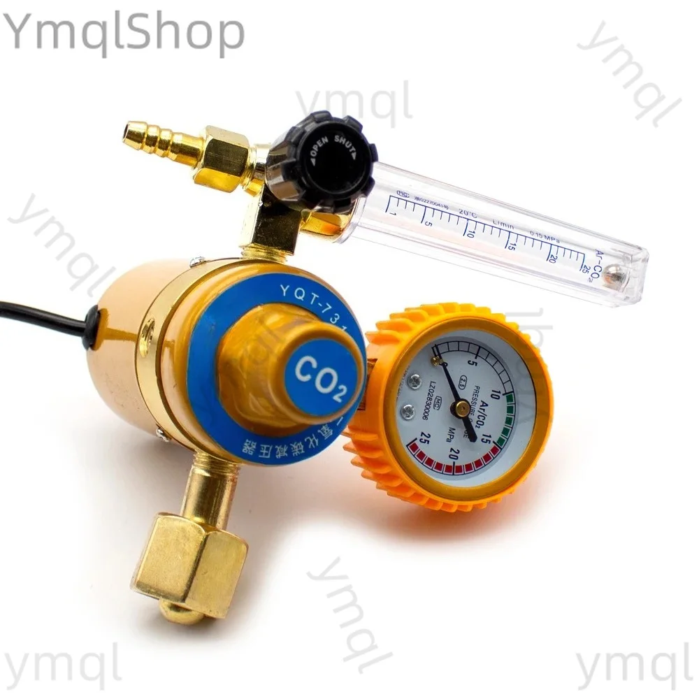 36/110/220V CO2 Pressure Regulator Carbon Dioxide Pressure Reducer Heated Pressure Gauge Meter Flowmeter For MIG/TIG Welding