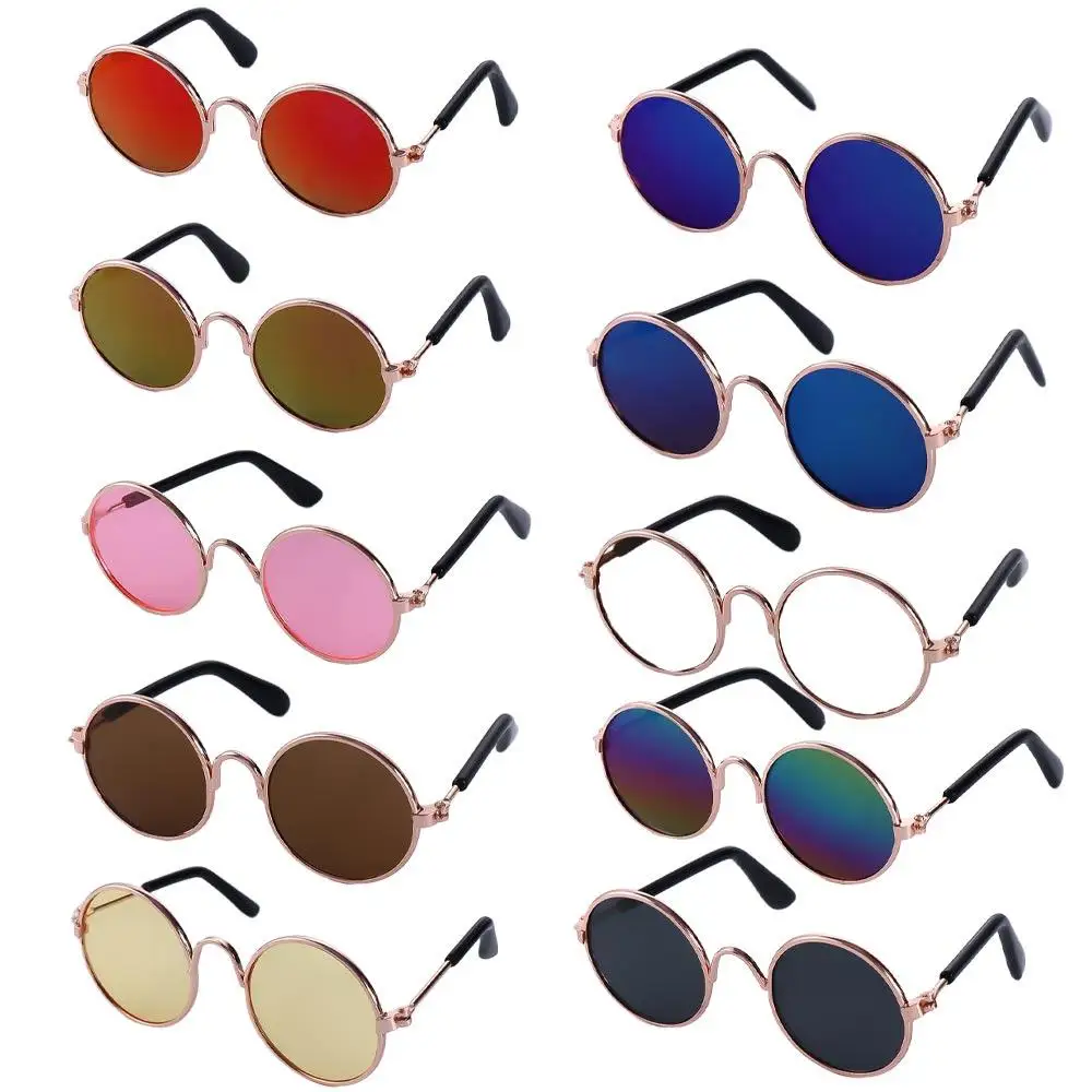 Round Vintage Decoration Lovely Cat Accessories Reflection Sunglasses Eye Wear Photos Props Pet Glasses