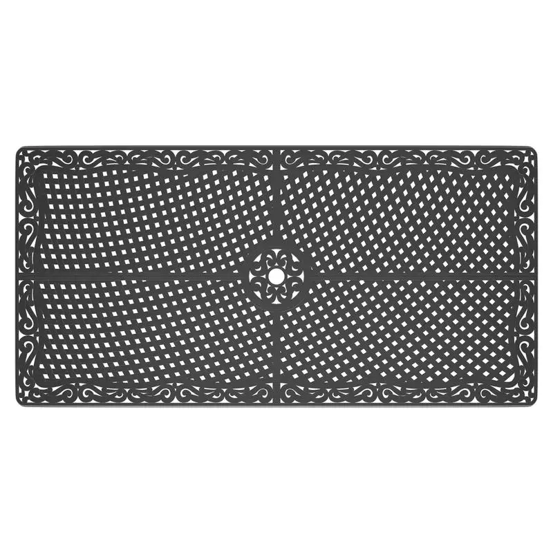 طقم طعام من الألومنيوم المصبوب مكون من 7 قطع مع 6 كراسي دوارة وطاولة مستطيلة بإطار أسود #6