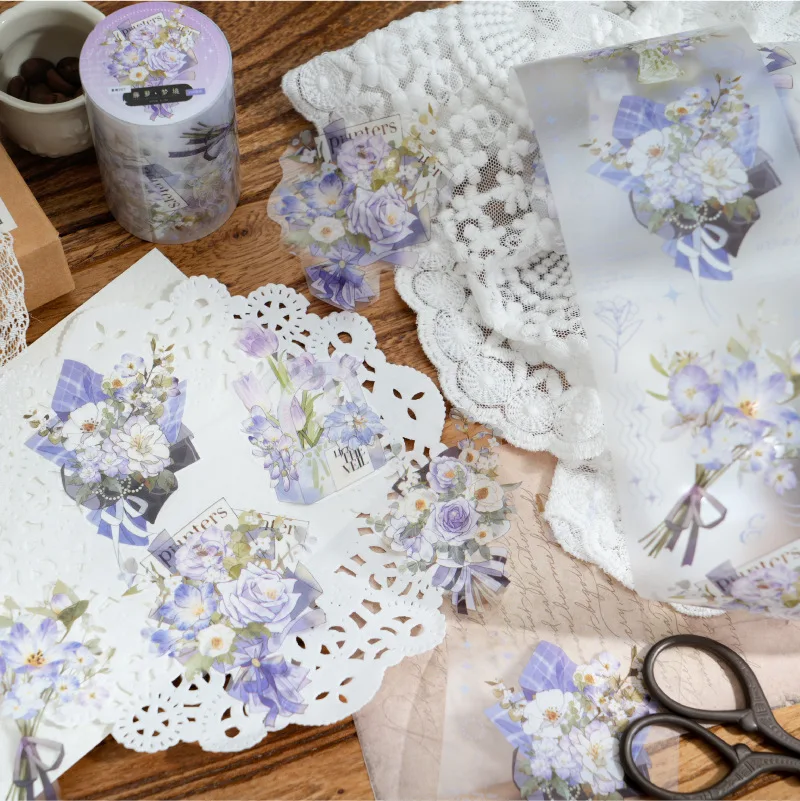 1pcs/1lot Decorative Adhesive tapes Flower Poem masking tapes Junk Journal Scrapbooking stikcers DIY