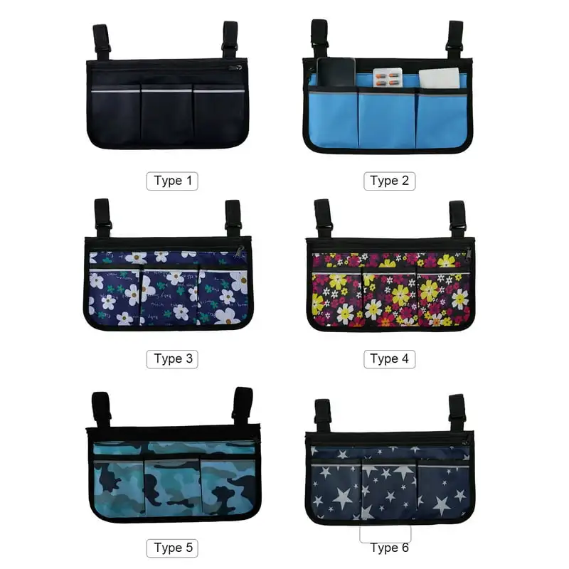 전동 휠체어 이동성 팔걸이 사이드 백 (포켓 및 반사 스트립 포함) 두피 기계 정맥 파인더 현미경 얼굴