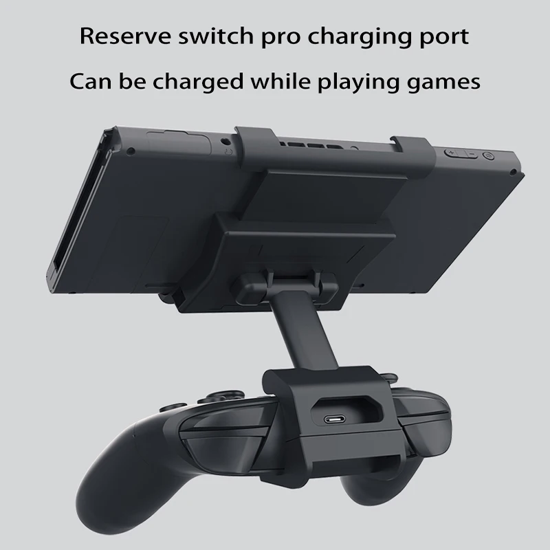 حامل مقبض محمول وقابل للتعديل لجهاز التحكم الاحترافي N-Switch ، وحدة تحكم في الألعاب قابلة للطي ، 3 تروس ، مشبك أسود