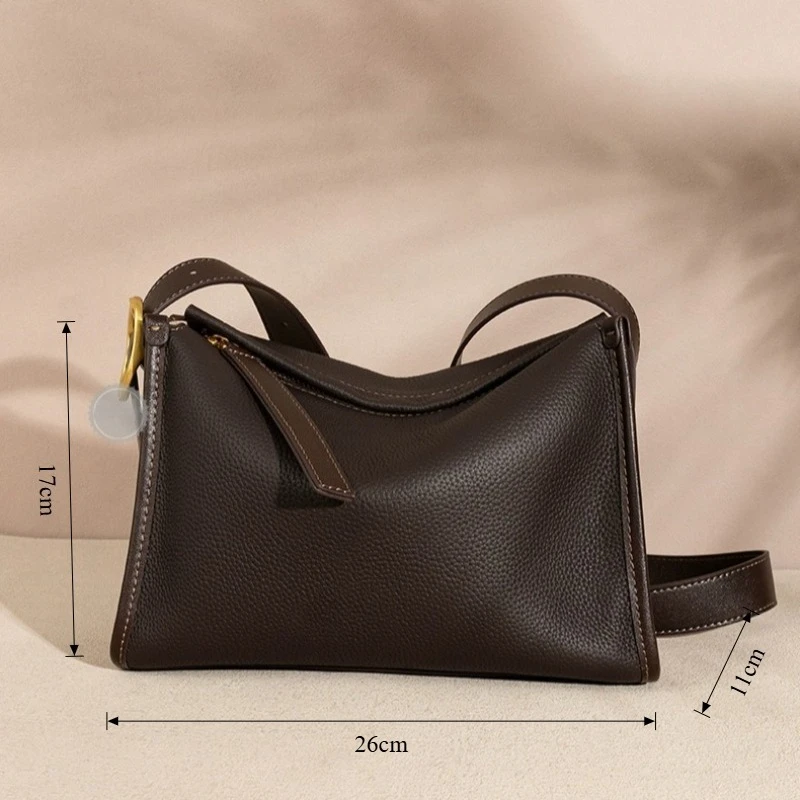 Elegant Timeless Minimalist Shoulder Bag for Women Top Grain Leather Adjustable Strap Everyday Soft Hobo Luxury Handbag