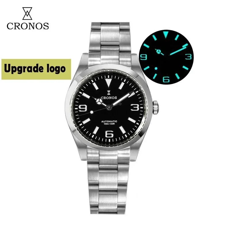 

Cronos L6032 36mm Men Mechanical Watch PT5000 Automatic Sapphire Crystal BGW9 Luminous 100M Waterproof Fashion Business Watch