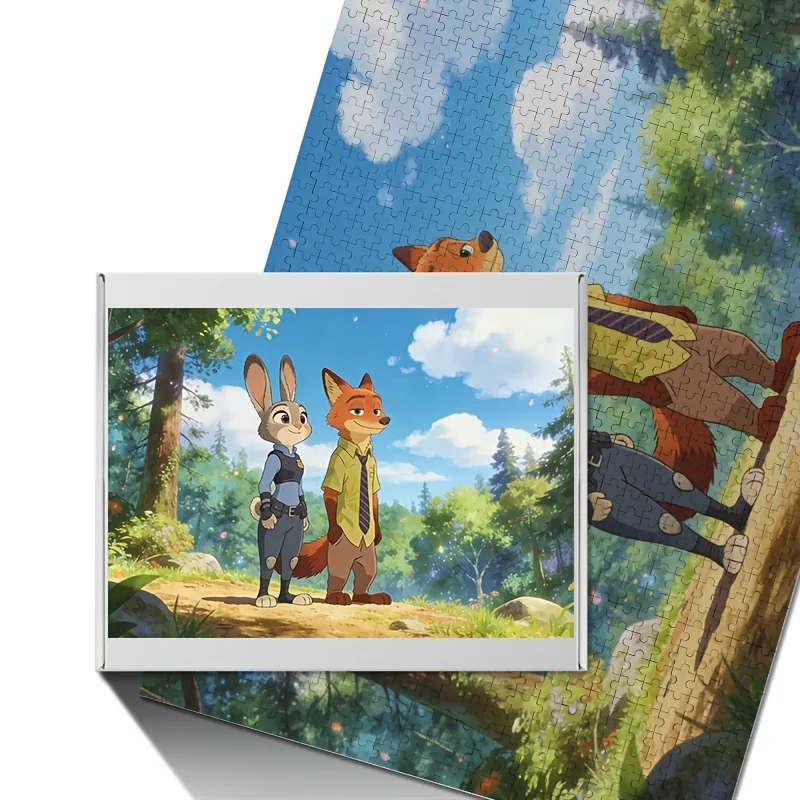 

1000pcs Disney Zootopia Judy Hopps and Nick Wilde Poster Puzzle | High Difficulty, Adult Edutainment, Ideal for Birthdays and
