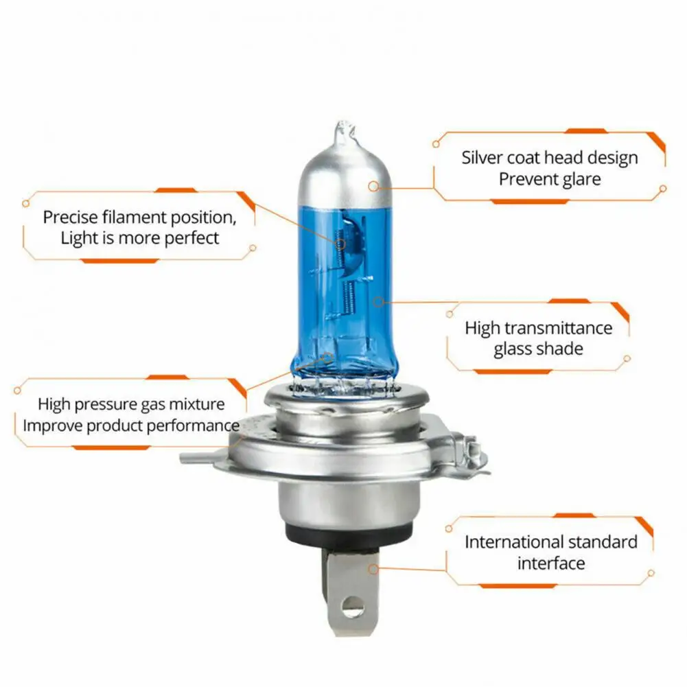 Farol do halogênio do carro, luz dianteira substituível, tempo de serviço mais longo, ângulo largo, útil, 100W, 4 PCes