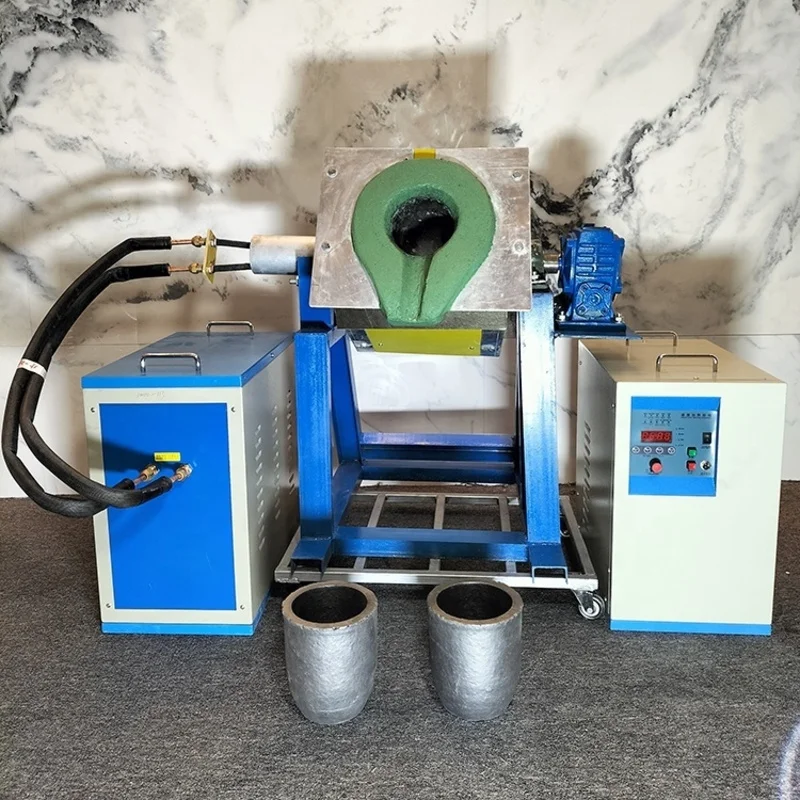 

Индукционная печь среднечастотного нагрева 380В для плавки металлов (сталь/золото/алюминий) с устройством для заливки