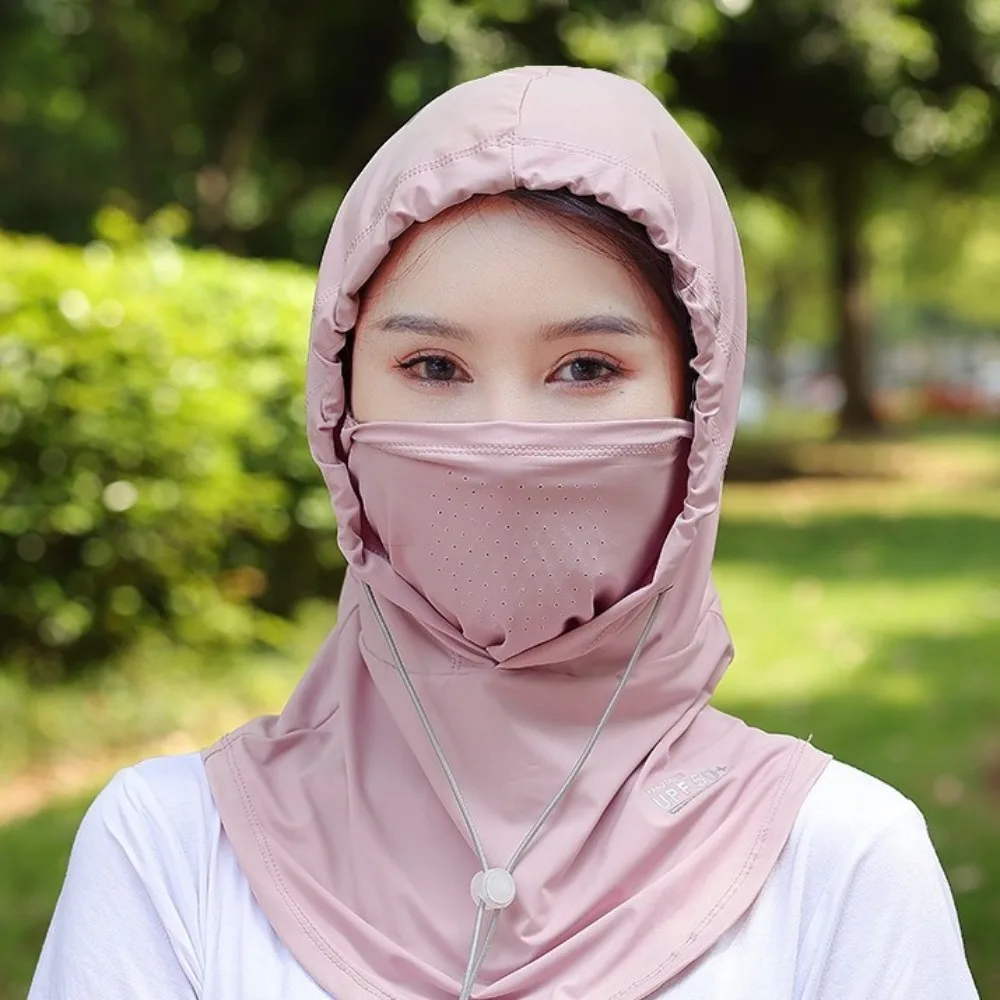 

New Breathable Head Cap Ice Silk with Shawl Mask Cap Sunscreen Hat Outdoor Sports