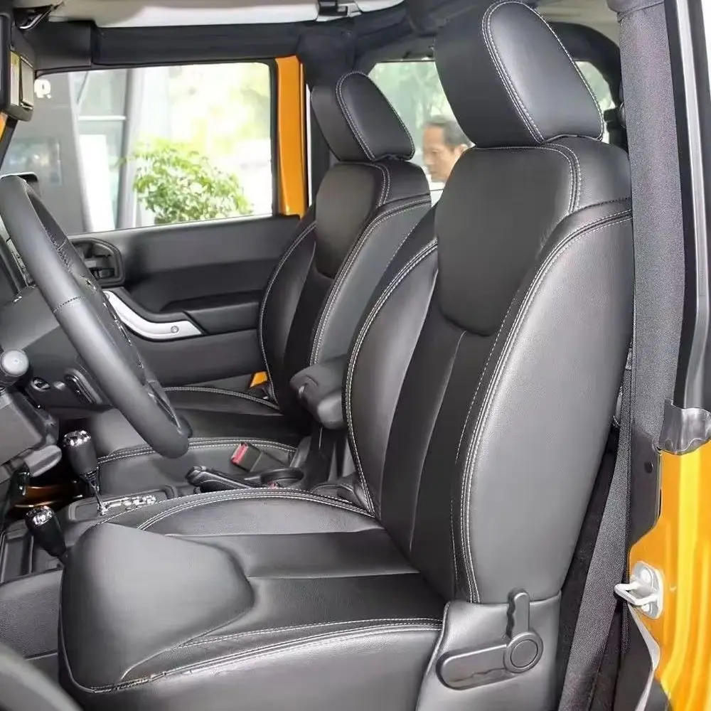 Custom Nappa Leather Car Seat Covers Full Set Fit for Jeep Wrangler JK 2 Doors 2013-2018 Waterproof Auto Seat Interiories