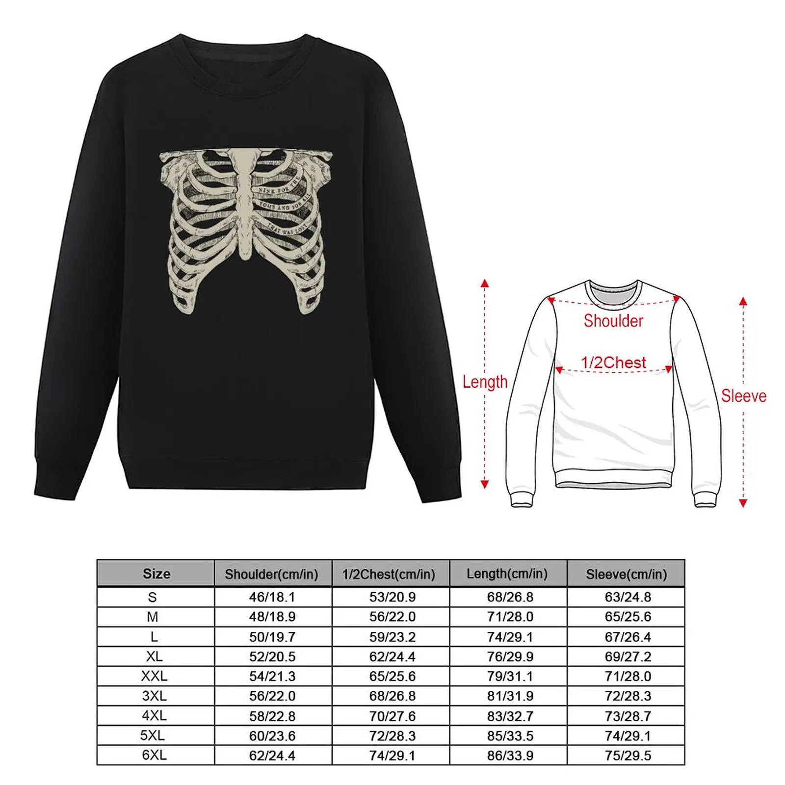 The Locked Tomb - Ribcage Sweatshirt mens clothing graphic t shirts men sweatshirt for men