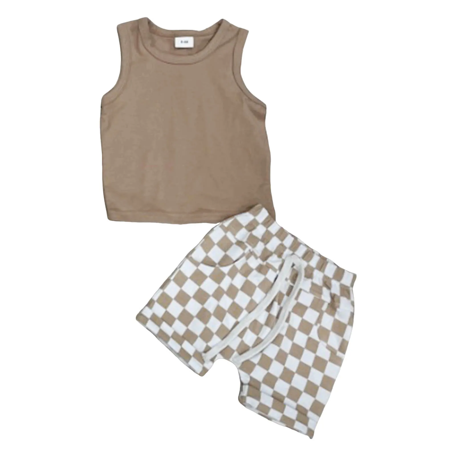 

Детский костюм для детей 3-6 месяцев, модный тренд, однотонный жилет для маленьких мальчиков, клетчатые шорты на шнурке, костюм для мальчиков, одежда для детей 6 лет