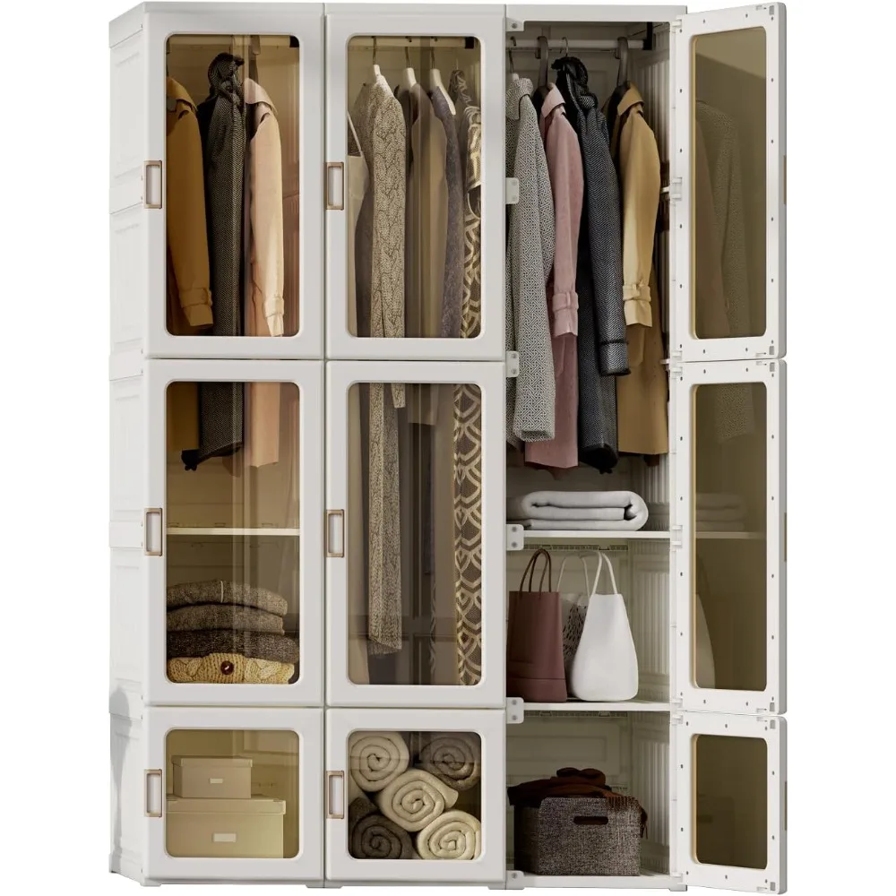 

See-Through Clothes Organizer – Lightweight Plastic Wardrobe for Small Spaces