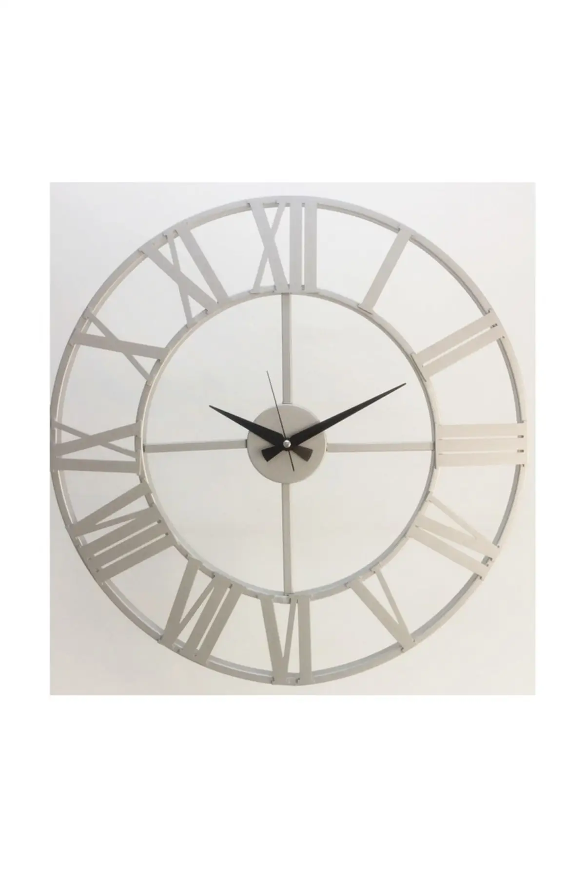 Uras Wrought Iron Wall Clock 5510 S Silver 55cm 3boyutlu Silent Wall Clock Creative Home Decor