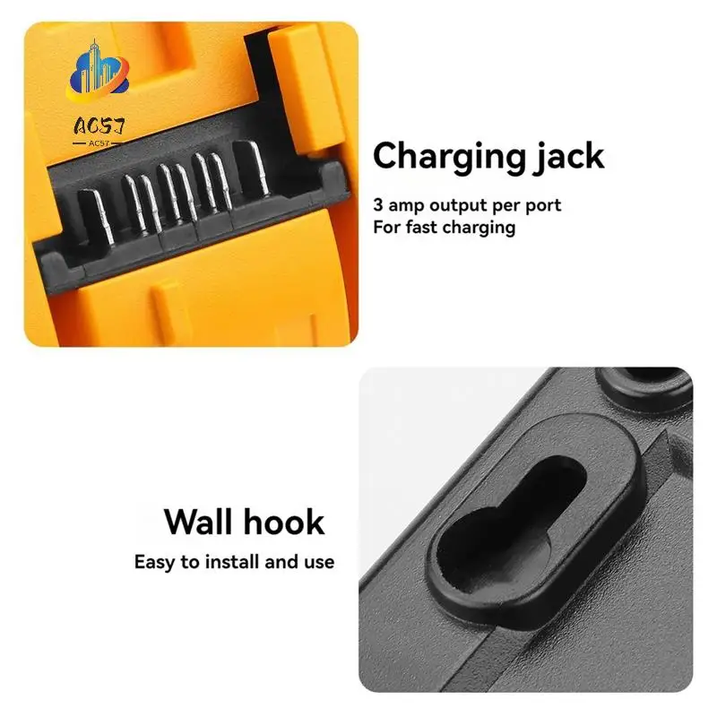 

AC57-Portable 4-Slot Charger DCB104 Replacement Charger For 20V Compatible With Multiple Batteries
