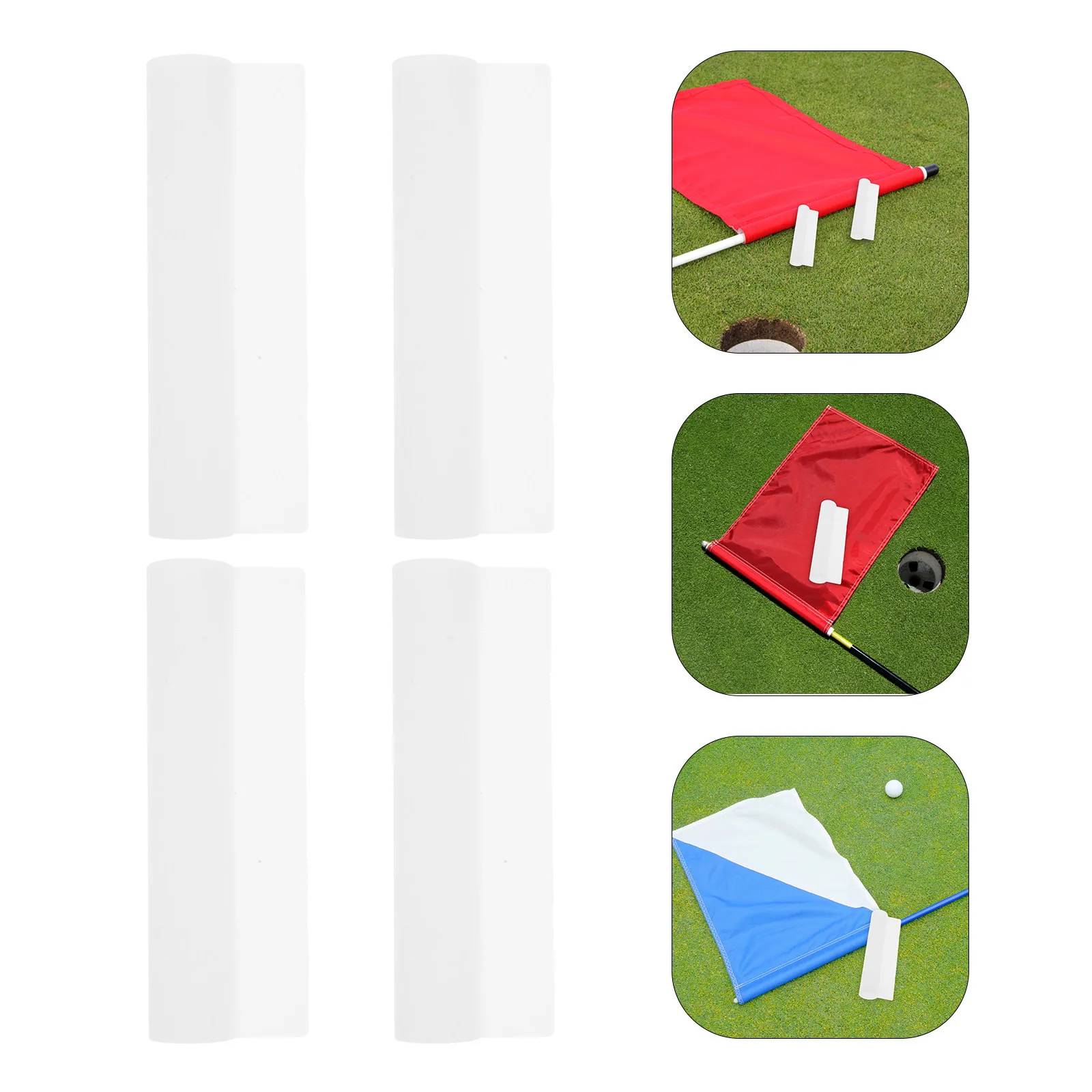 

4 шт. трубки для флагштоков 4,72x1,57x0,83 дюйма, прочные, из полипропилена, быстрая установка, портативные, для использования на турнирах, чехол для флагштока, трубка для флага для гольфа