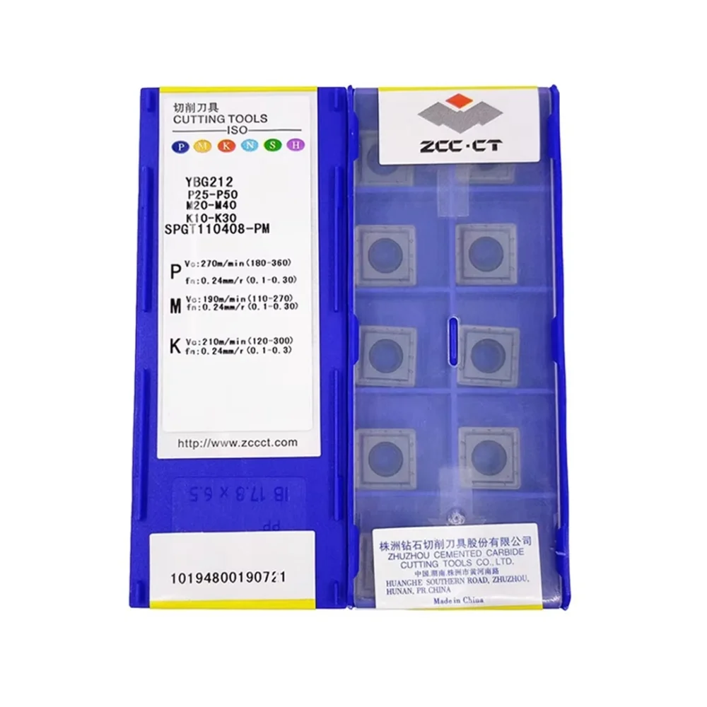 

ZCC.CT CNC Carbide Insert Steel processing SPGT050204 SPGT060204 SPGT07T308 SPGT110408-PM YBG205/YBG212 U-drill Turning Tool