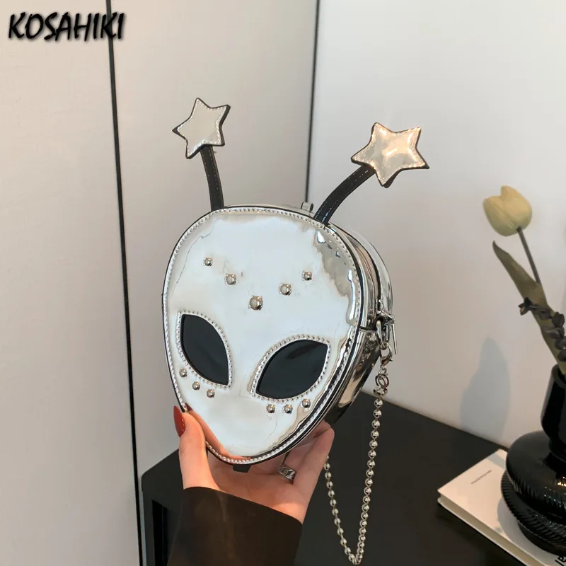 

Personality Goth Pu Leather Crossbody Bag Vintage Punk Casual All Match Handbags Women Streetwear Shoulder Bags Y2k Aesthetic