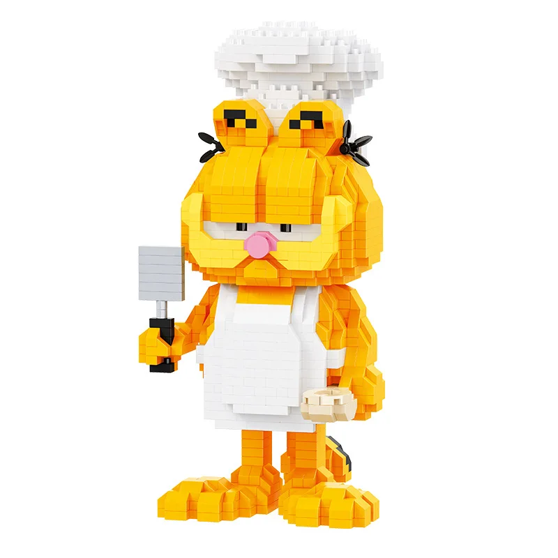 Balody Garfield Cat Micro Building Blocks Xmas Chef Pirate Cat Model Dragon Mini Brick Figure Toys For Christmas Gift