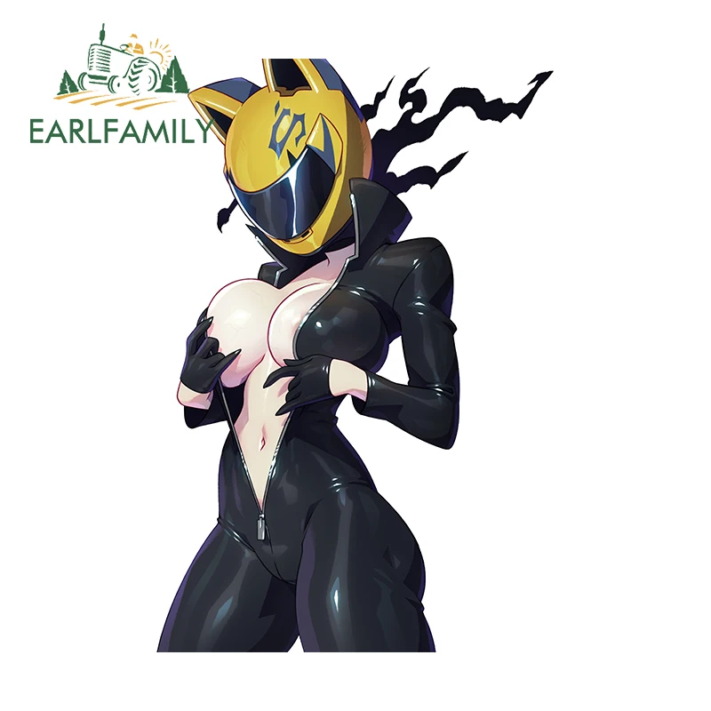 

EARLFAMILY Celty Sturluson, аниме-наклейка на автомобиль, интересная водонепроницаемая наклейка на лобовое стекло, наклейка на багажник, персонализированные наклейки, декор для гитары