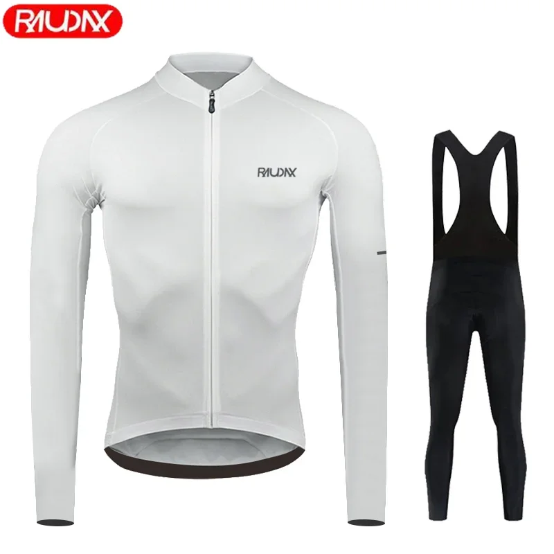 2023 Raudax Men\'s Summer Long Sleeve Cycling Jersey Set Breathable MTB Maillot Ropa Ciclismo  Spring and Autumn Cycling Clothing