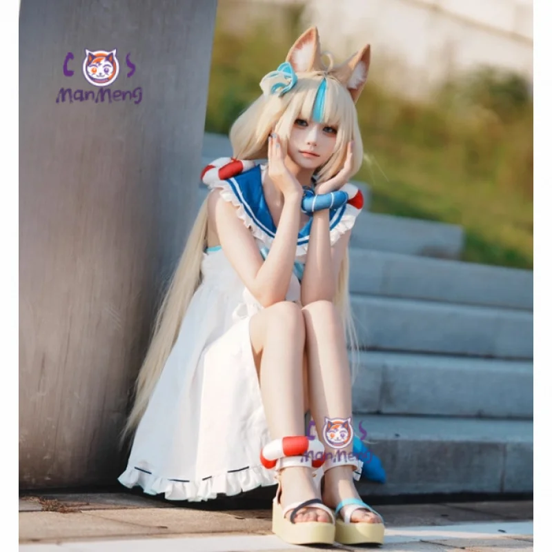 Disfraz de Anime Vtuber Sameko Saba, disfraz de Gura Sailor, Halloween, Carnaval, dulce chica JK, uniforme de marinero, traje de baño de playa de verano