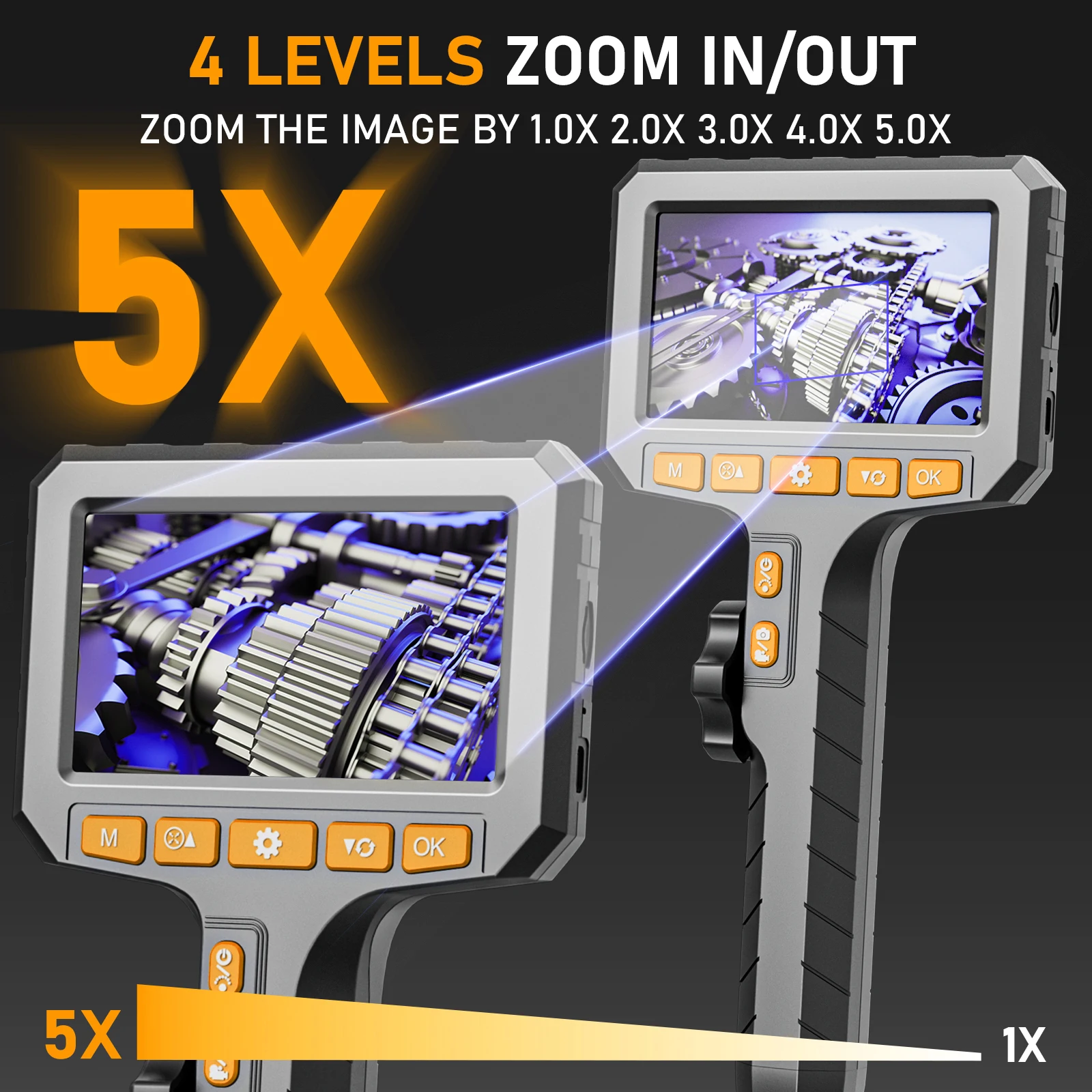 شبه جامدة 4.3 "6LED المهنية 360 توجيه أنابيب الصرف الصحي الصناعية Borescope إصلاح فحص أدوات كاميرا المنظار مفصلية