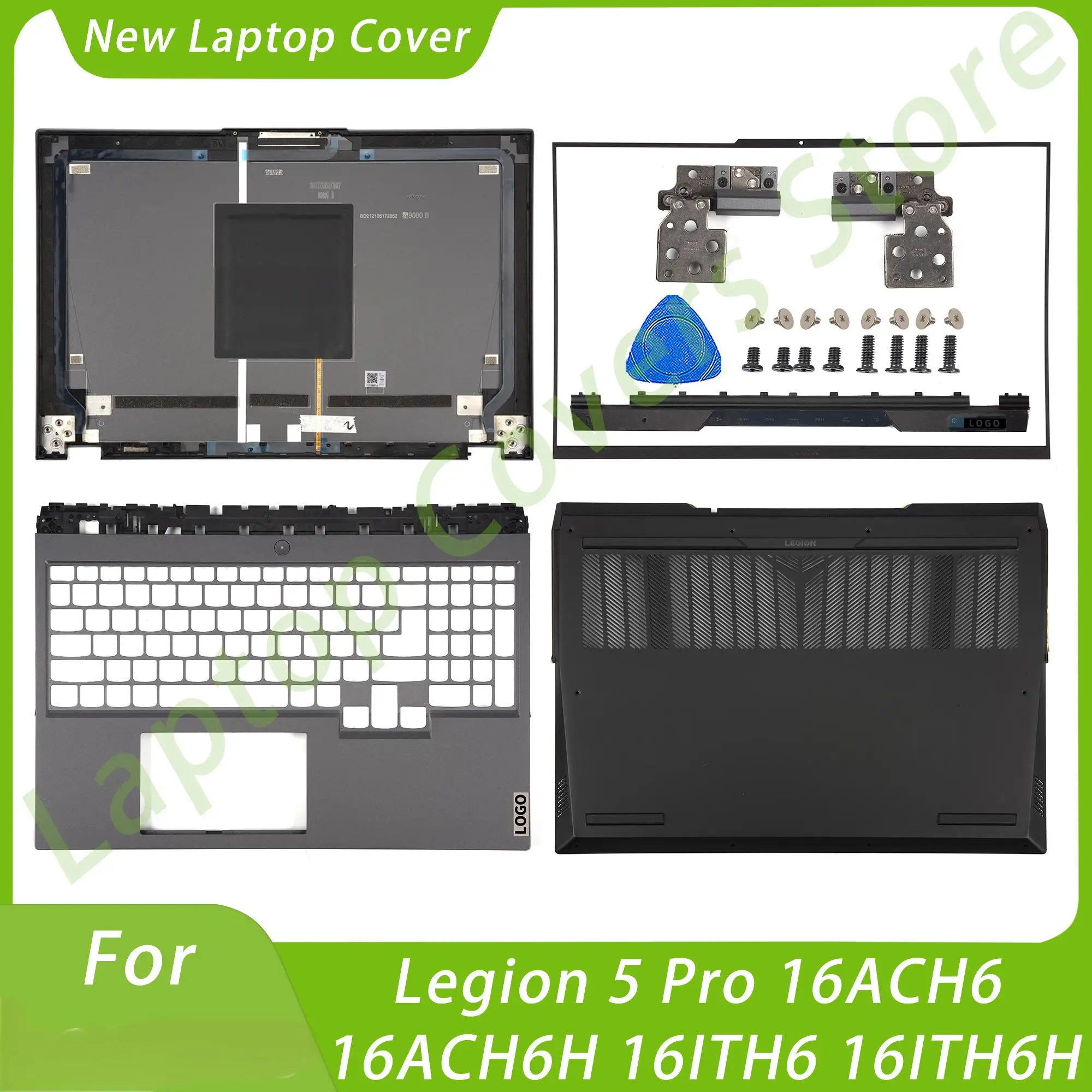 New Laptop Part For Legion 5 Pro 16ACH6 16ACH6H 16ITH6 16ITH6H 2021 LCD Back Cover Bezel Palmrest Hinges Bottom Case