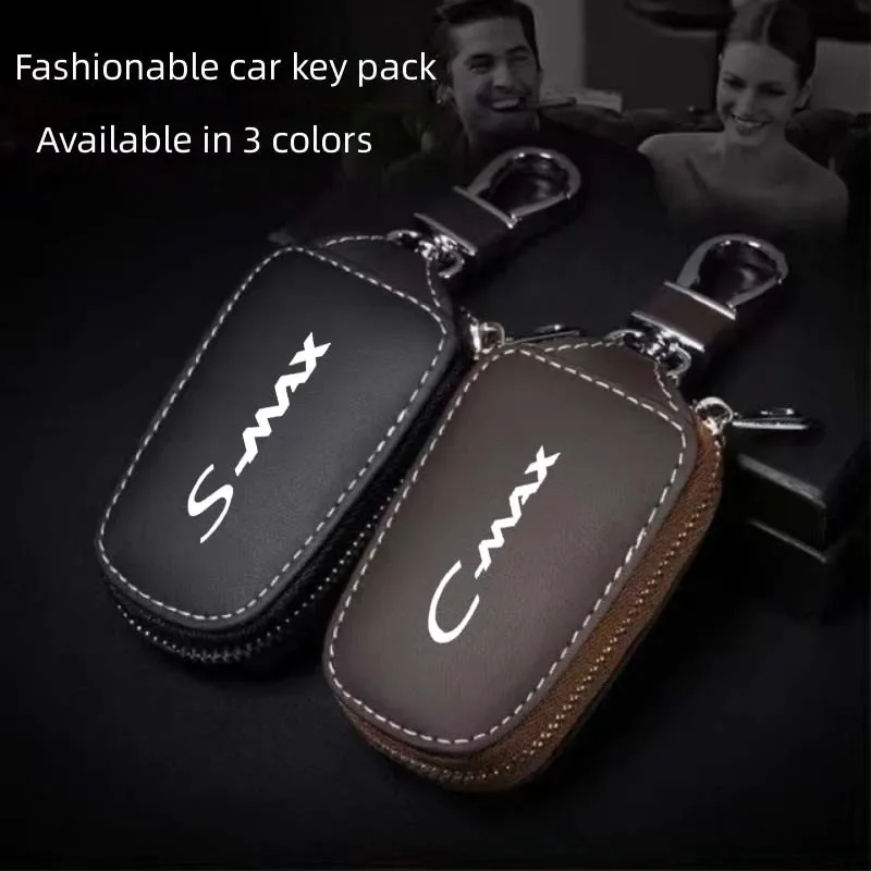 

Car key pack leather remote control protective cover for Ford BMAX B MAX CMAX C-MAX SMAX S-MAX key case