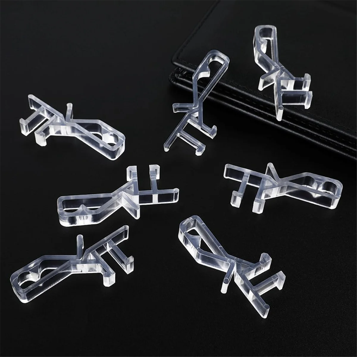

JAS-36 PCS Hidden Channel Valance Clips, 1-7/8inch Clear Plastic Blinds Clips for the Valance with A Groove in the Back