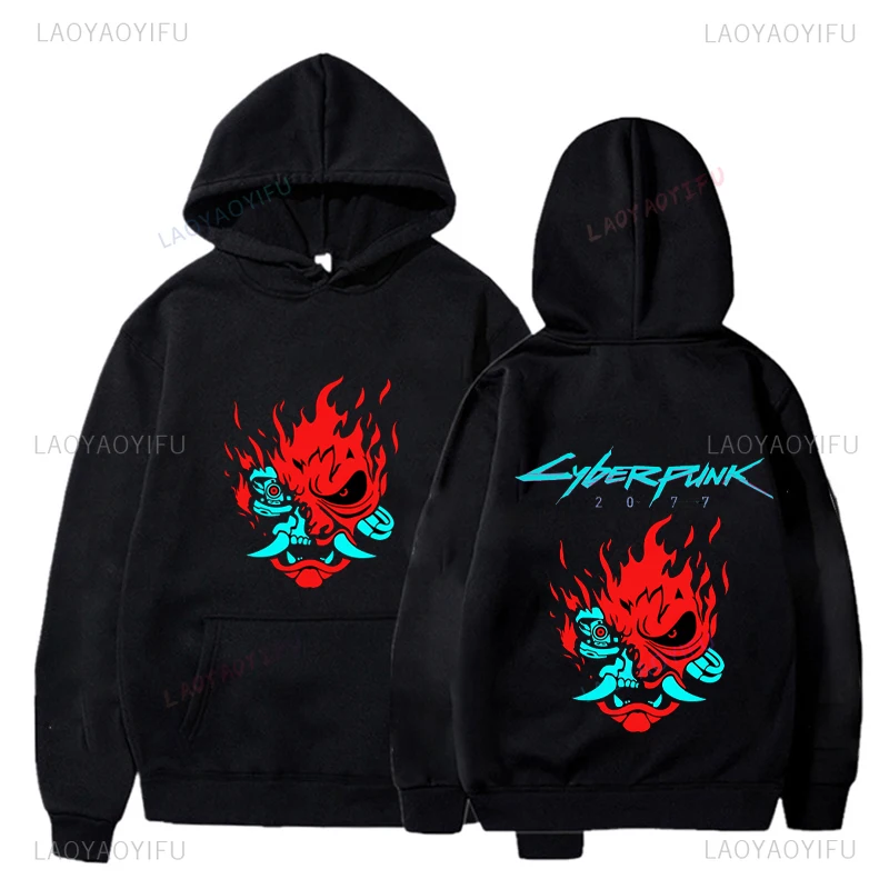 

New Style Leisure Street Fashion Samurai Retro Japanese Gaming 2077 Autumn Winter Sportswear Pullover Hoodies Hot Sale