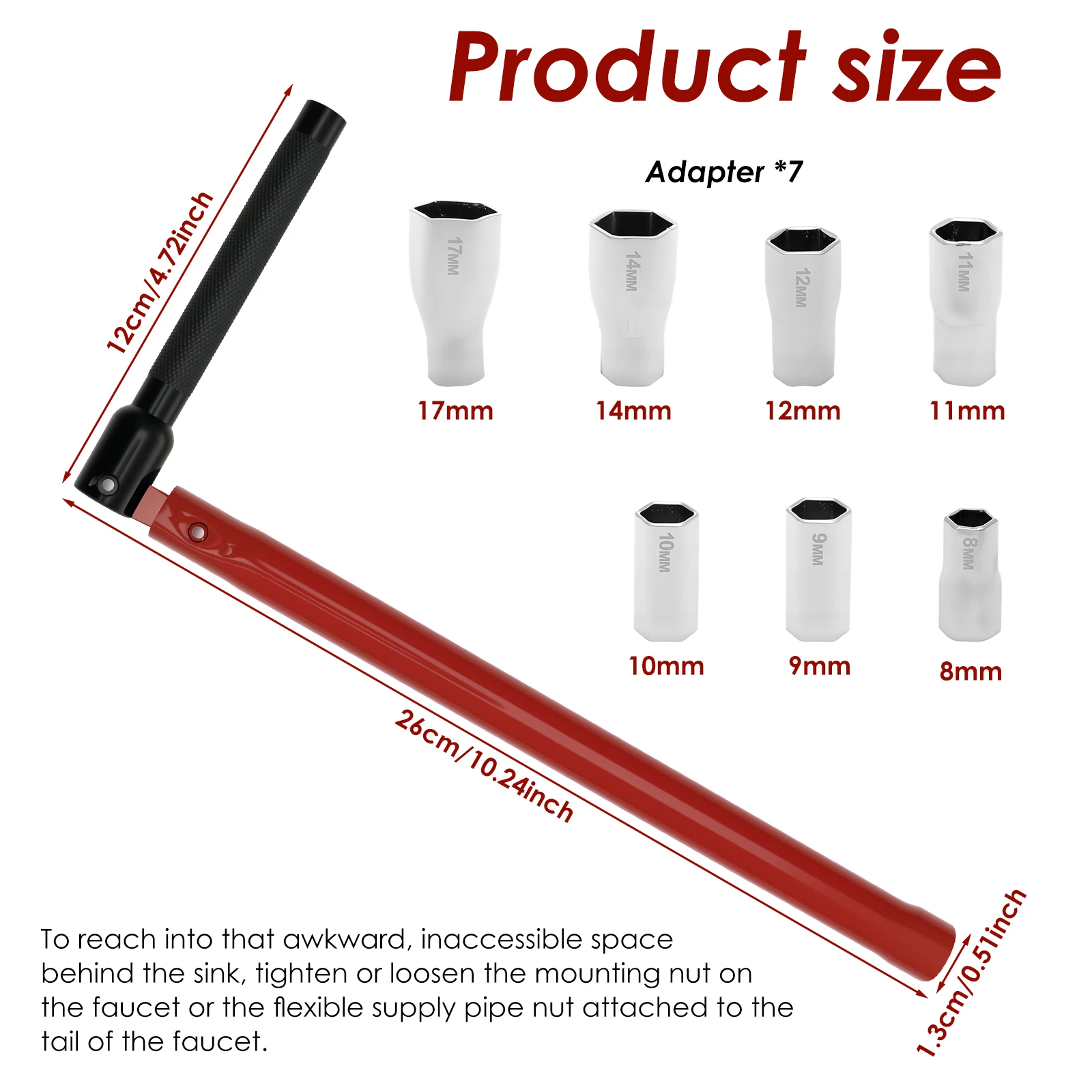 بالوعة صنبور وجع المطبخ الحمام الحنفية تركيب أداة الكربون الصلب الحنفية وجع أدوات إصلاح أنابيب المياه متعددة الوظائف #2