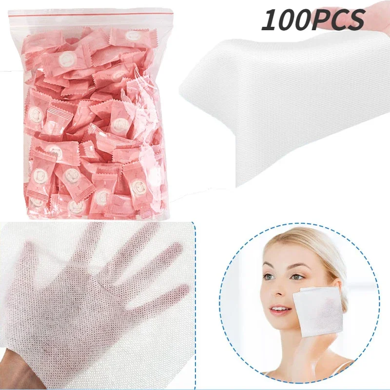 Mini serviette compressée en capsules de poulet, lingettes magiques pour soins du visage, tablette de voyage en plein air, mouchoirs en papier, 100 pièces