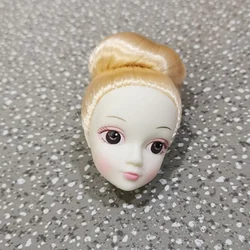 New 30cm Doll Head 1/6 Bjd Doll Accessories with Bangs Short Hair Paint Eyes Dress Up Toy Parts