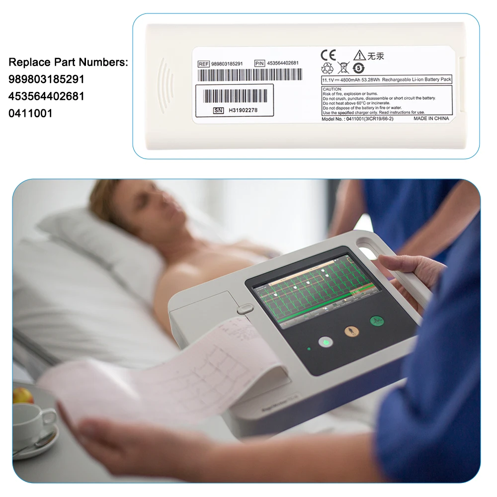 989803185291 453564402681 Wiederaufladbarer Akku für Philips PageWriter TC10 TC20 EKG-Gerät, Ersatzakku – Detail 5