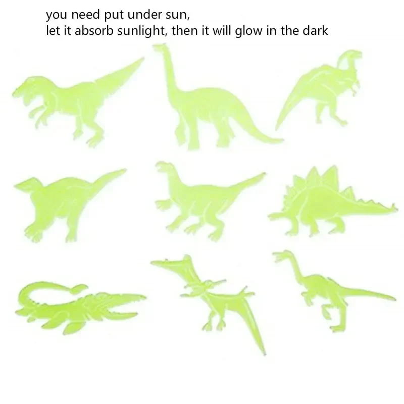 9Pcs/set Fluorescent Dinosaurs Stickers Baby Kids Toy Children Luminous Dinosaurs Sticker For Kids Kid Glow in the Dark Toys